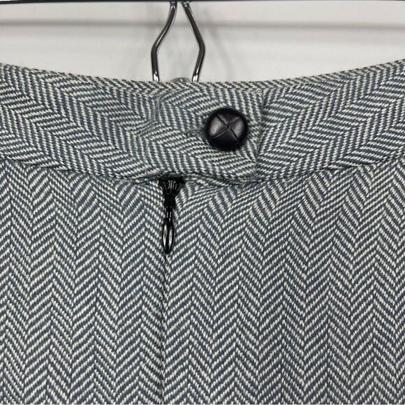 Barney’s New York NWT Gray Herringbone Wool Angora A-Line Pleated Skirt Italy 8 - Picture 11 of 15